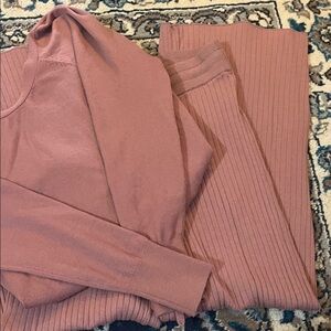 Victoria's Secret Dusty Pink Ribbed Lounge Set